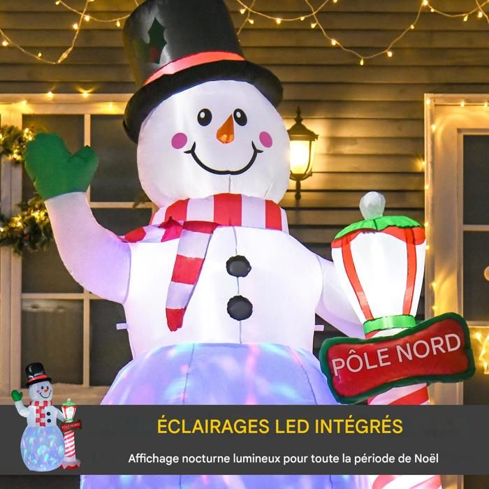 2 Bonhommes De Neige LED Avec Minuterie - Décoration Lumineuse De Noël En Céramique - 8