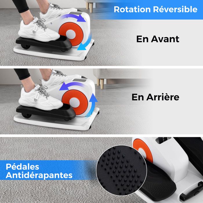 Mini Vélo Elliptique Électrique De Bureau NEEZEE – 10 Vitesses, Télécommande, Silencieux, Écran LCD