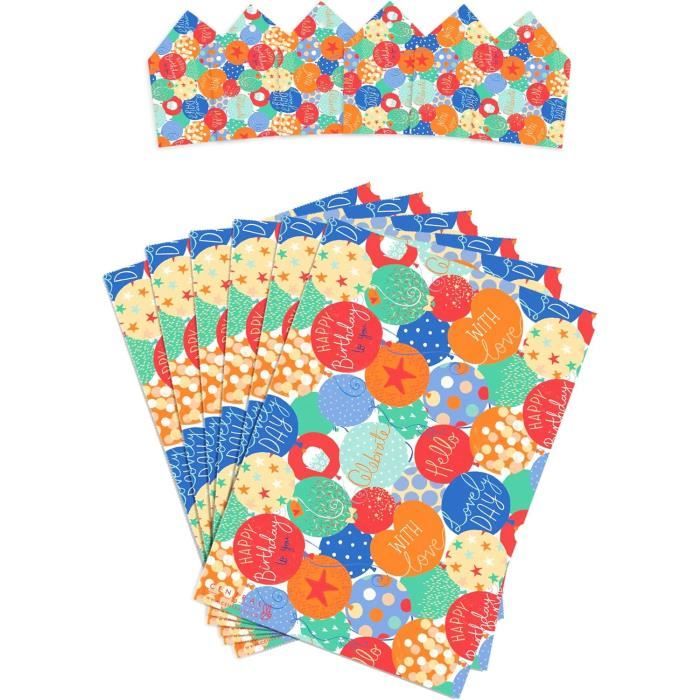 Papier Cadeau Jungle - Flamingo Loutres Oiseaux - 6 Feuilles De Papier Cadeau Coloré - Pour