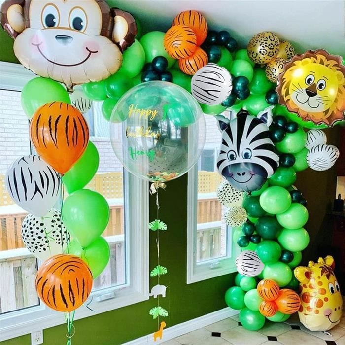 Jungle Decoration Anniversaire Garcon Safari Deco Anniversaire Bannière  Joyeux Anniversaire Animaux Safari Jungle Ballons pour[190] - Cdiscount  Maison