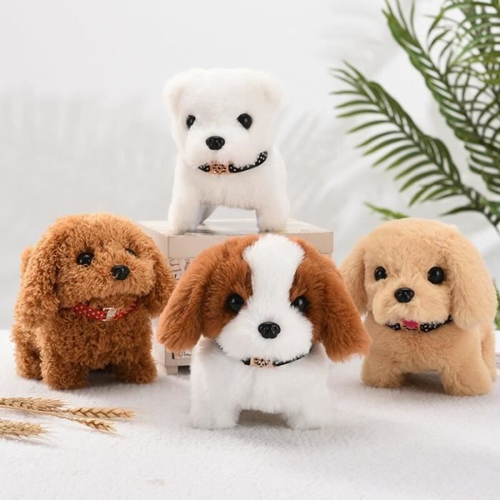 Petite peluche chien beige mignon realiste interactif marche bouge Robot  Queue Remuant electrique Jouet Animal Poupée pour enfant - Cdiscount Jeux -  Jouets