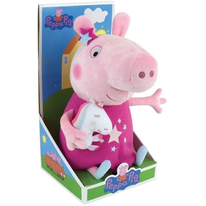 Peppa Pig peluche grosse tete 30cm - assortie