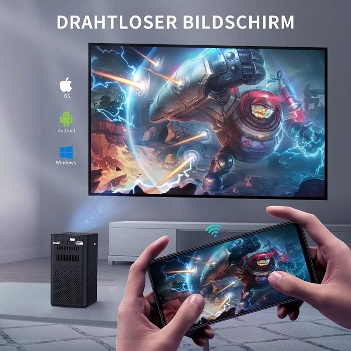Vidéoprojecteur 4k Supporté JEDEES Mini FHD23 Portable Android Airplay