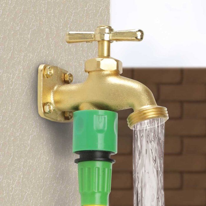 Robinet Jardin Laiton RUCUDIM 1/2" - Verrouillable Avec Adaptateur 3/4"