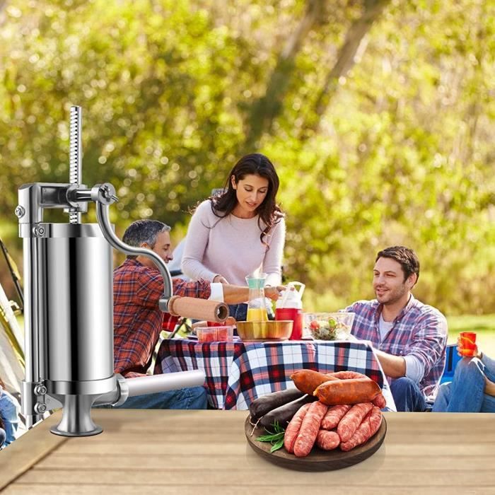 Machine à Saucisses électrique Verticale 10L - 4 Tubes Inclus, Puissance 200W, Idéale Pour Charcuterie Maison