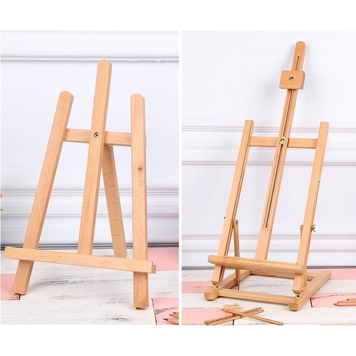 Lot De 2 Mini Chevalets En Bois - 18x24 Cm, Pliable, Pour Table - Support Peinture, Photo, Carte De Visite