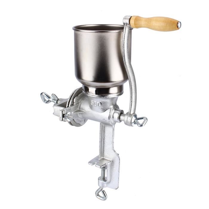 Moulin à grains de cuisine DIY Manuel Grains Avoine Maïs Blé Café Noix Maison Argent