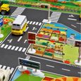 Tapis d'éveil,Grande ville trafic tapis de parc de voiture jouer enfants tapis développement bébé ramper - Type City Map 130x100cm-3