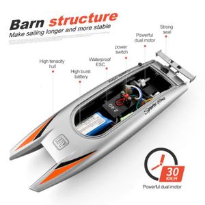 YUTT Bateau Télécommandé Remorqueur RC 1/72 2.4GHz - Version RTR Noir, Idéal Ados Et Adultes