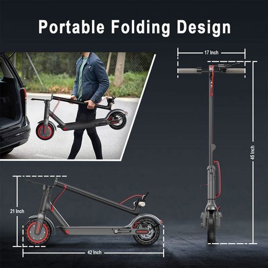ehua® Roue Arrière avec Disque, Pneu Plein Xiaomi Trottinette Pro/Pro2 Uniquement, Dure Anti