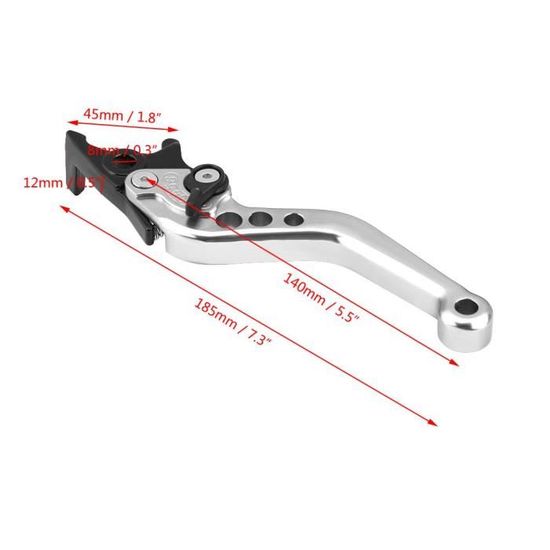 remplacement des leviers de frein universels en alliage d/'aluminium pour motos//scooters//vélo électrique rouge 1 paire de levier de frein à disque double moto