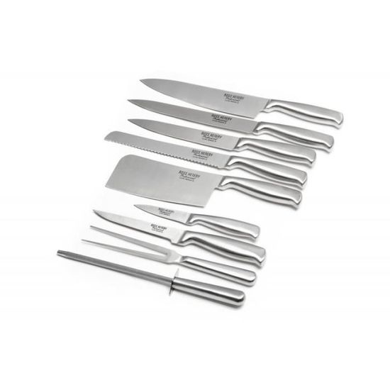 Lot De Couteaux De Chef Eclipse De Ross Henery Professional 9 Pieces En Acier Inoxydable De Grande Qualite Avec Etui De Trans Cdiscount Maison