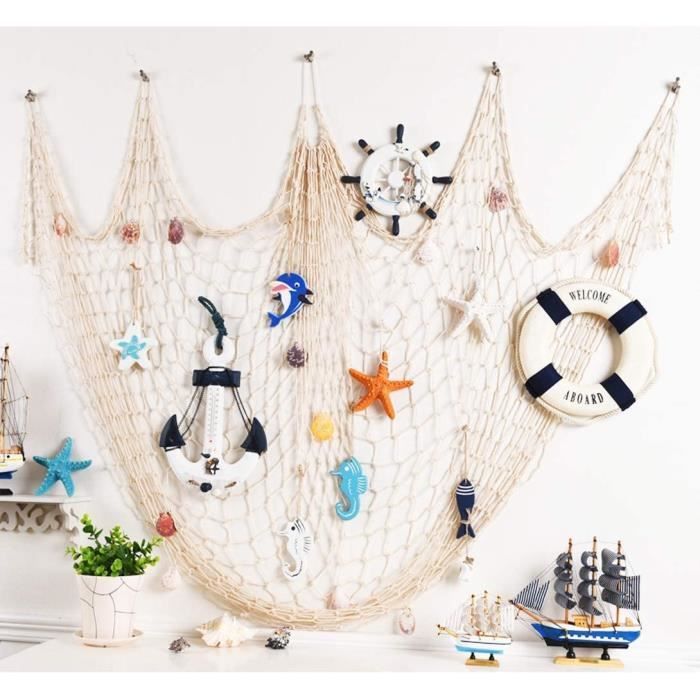 Suspension Murale Nautique Fait Main – Maison De Plage – Coquillages Et Breloques