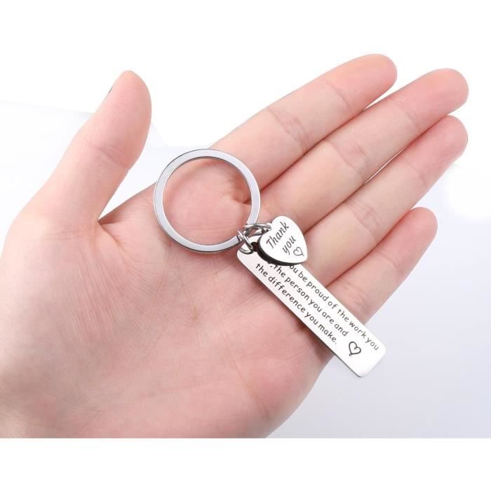 Porte-clés Merci Gravé Motif Arbre De Vie - Cadeau Remerciement Original Pour Enseignants, Collègues, Amis | Avec Enveloppe Cadeau