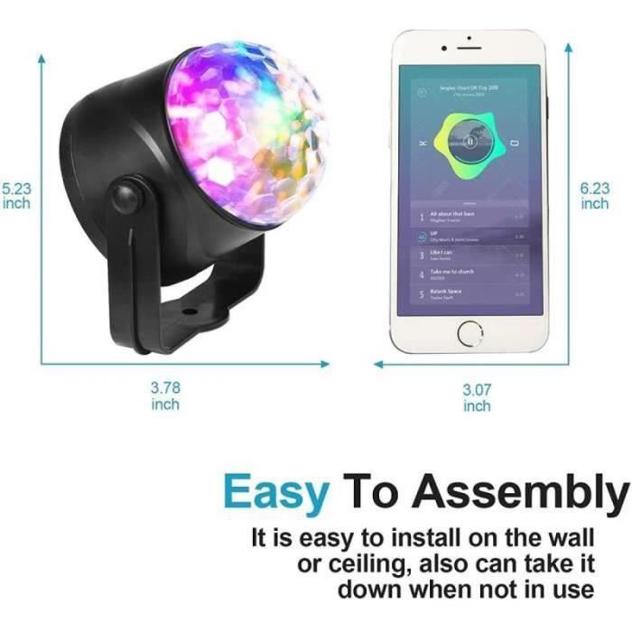 Boule Disco USB Litake 6W – Projecteur LED 7 Couleurs, Télécommande, Mode Son Activé Pour Fêtes Boule Disco USB Litake 6W – Projecteur LED 7 Couleurs, Télécommande, Mode Son Activé Pour Fêtes