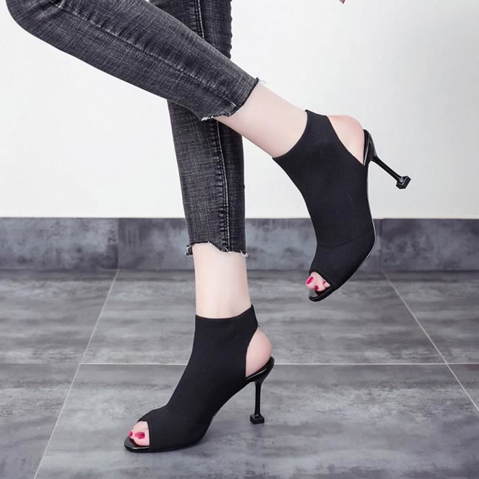 Chaussures talons aiguilles en tricot extensible talons hauts