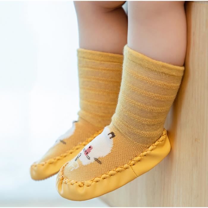 Chausson Chaussette Enfant Mignon Bleu Jaune