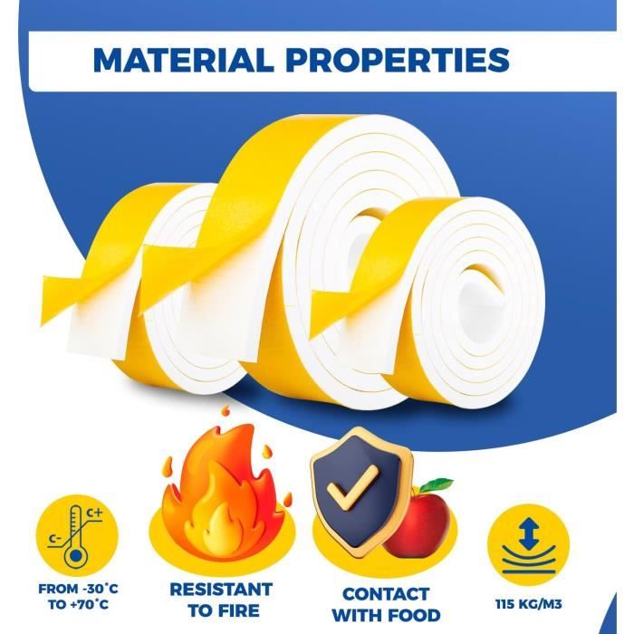 Joint Porte Fenêtre Isolation Phonique, 6M Joint De Porte D'Entrée D