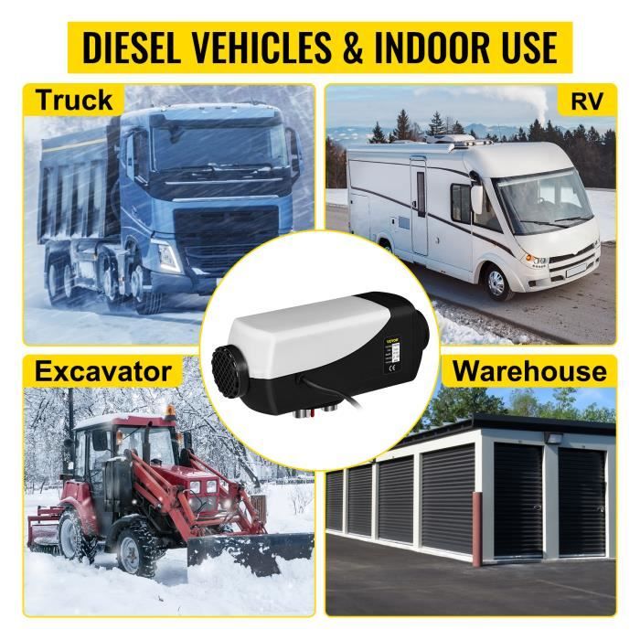 Chauffage Diesel 8KW 12V - VEVOR - WF 5001 - Faible Consommation de  Carburant - Télécommande LCD - Cdiscount Jardin
