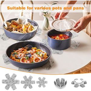Lot 12 Séparateurs Casseroles Poêles – 3 Tailles (20/30/38 Cm) – Rouge – Protège & Antidérapant