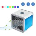 Mini Climatiseur Portable de 750 ml USB Ventilateur Refroidisseur d'air 3 Vitesses, 7 Couleurs, Lumières LED pour Chambre et Bureau