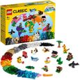 LEGO® 4+ Classic 11015 Briques créatives « Autour du monde » Jeu de Construction avec 15 Figurines d’animaux-0