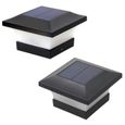2 PCS LED Lampes de Poteau à Énergie Solaire Décoration de Clôture balise solaire - borne solaire luminaire d'exterieur-0
