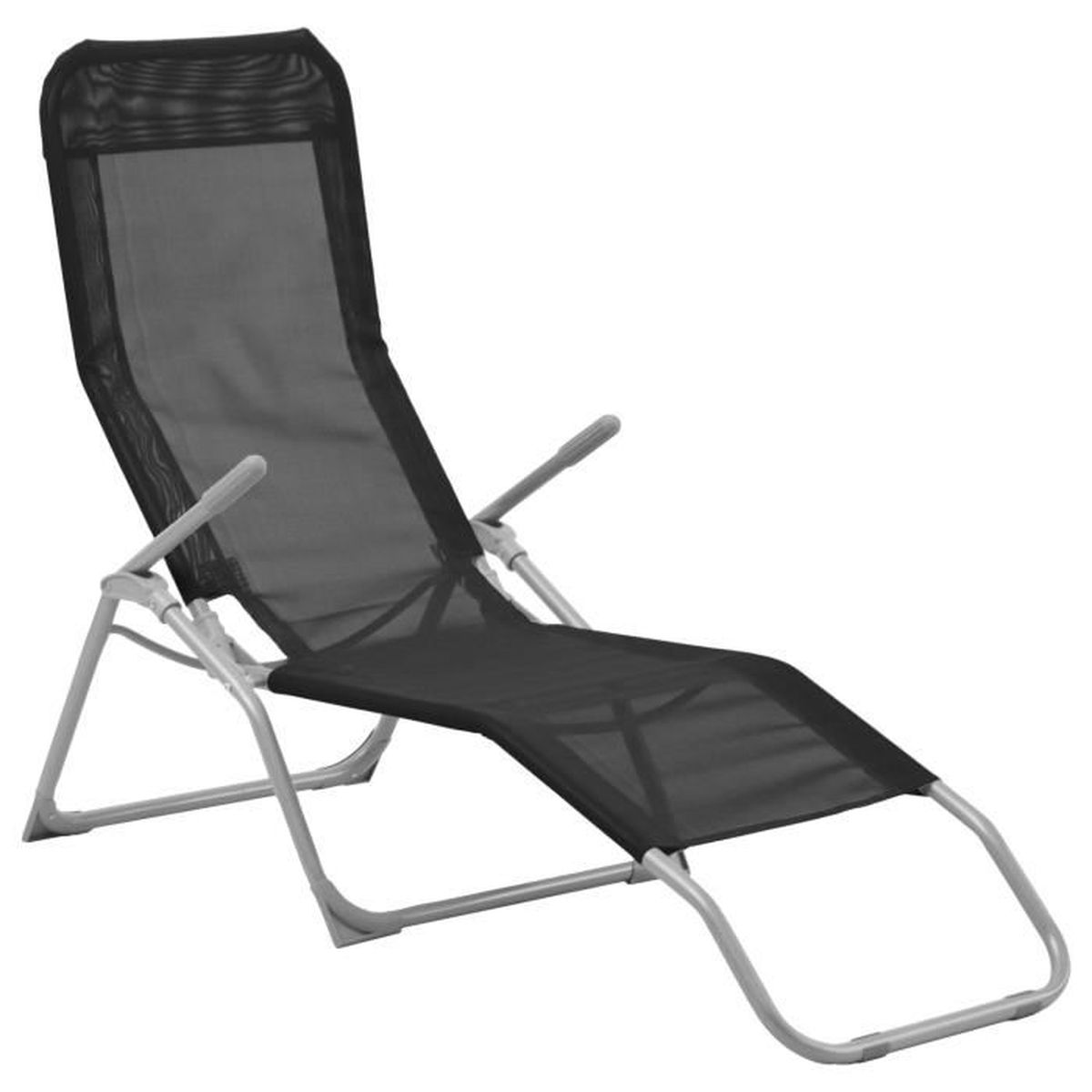 Transat En Texaline Siesta Noir Achat Vente Chaise Longue Transat En Texaline Noir Cdiscount
