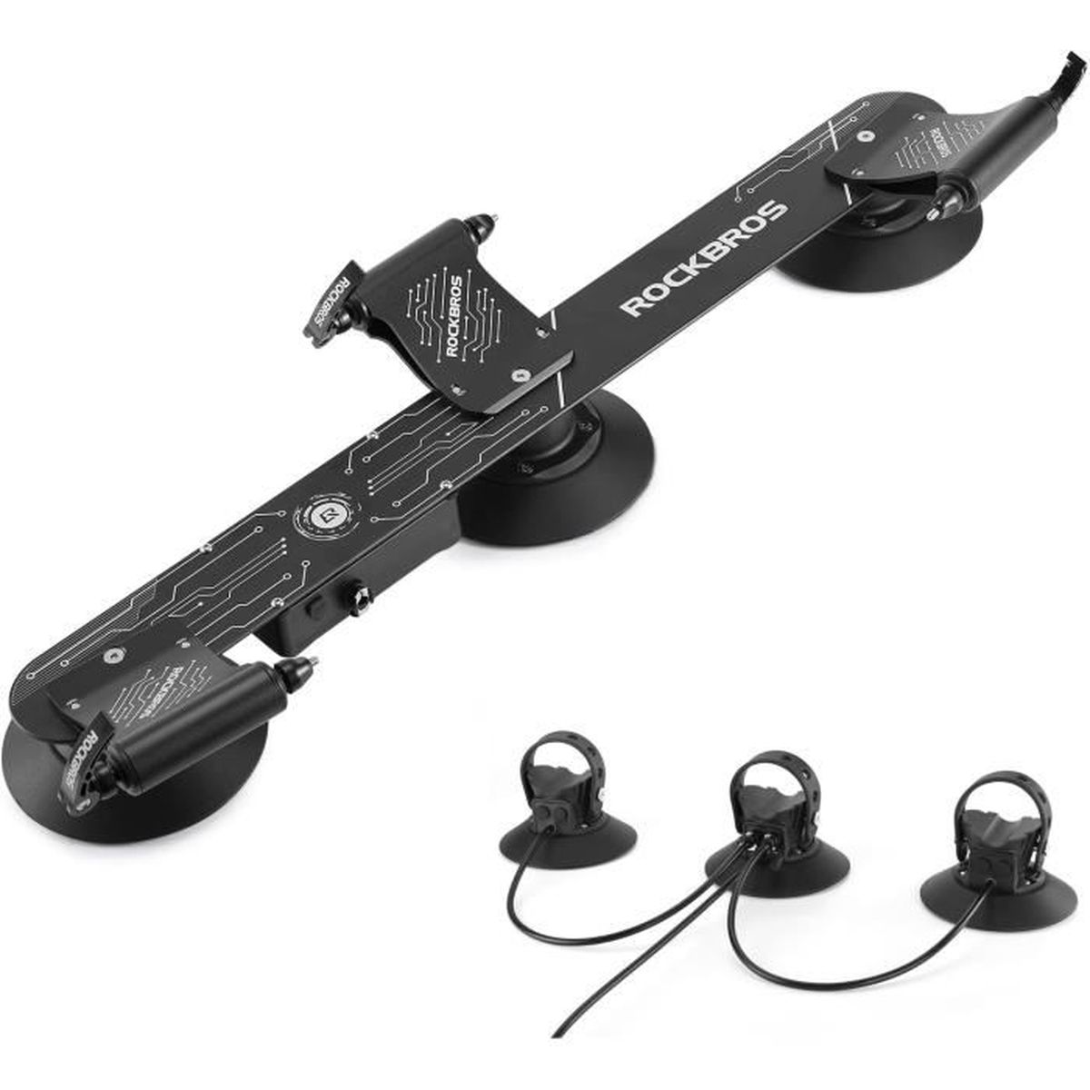 Porte-vélo De Toit ROCKBROS à Fixation Par Ventouse - Pour 1 Vélo, Rouge, Installation Rapide, Modèle XP1001