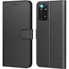 AURSTORE Coque Xiaomi Redmi Note 11 / 11S Noir Étui Pochette En Cuir PU Multifonction, Housse avec fermeture magnétique Protection En 360°