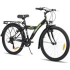 HILAND Vélo d'enfant - Roues 24" - 12+ ans - Support de bicyclette - Porte-bagages arrière - Vélo de garçon- Noir