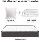 IZTOSS Matelas 90x190cm + couette 140x200cm + oreillers 60x60cm