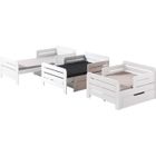 Lit évolutif Jumper - VIPACK - 200 cm - Blanc - Bois massif - Sommier inclus - Lits extensibles