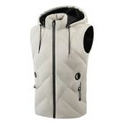 INSFITY Doudoune Sans Manches Homme Capuche Amovible Automne Hiver Chaude Couleur Unie - Beige