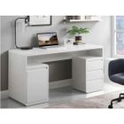 VENTE-UNIQUE Bureau avec rangements SERGUEI - MDF laqué blanc