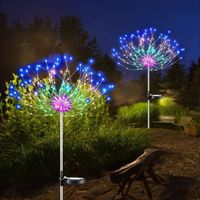 Lampes Solaires de jardin - 2 Pièces 150 LED Feu d'artifice 40 fils de cuivre imperméables l'extérieur Lumières ,Multicolore