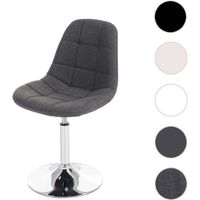 Chaise de salle à manger - HWC - A60 - Design rétro - Tissu gris clair - Pied chromé