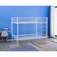 Lit Superposé Adulte Urbain En Métal Noir époxy - Sommiers Inclus - L