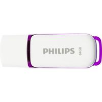 Philips Clé USB 2.0 Snow 64 Go Blanc et violet