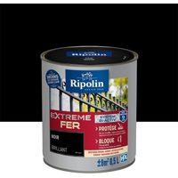 RIPOLIN Peinture pour Fer Extérieur - Noir Brillant, 0,5L