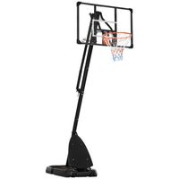 Panier de basket-ball sur pied avec base de lestage sur roulettes hauteur réglable 2,93-3,5 m acier PC noir