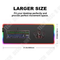 TD® Tapis de Souris Grande taille RGB Gaming Luminosité Ambiance Gaming Eclairage de Lumière Pour Clavier Souris Décoration Bureau