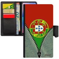 Coque iPhone 12 mini cuir porte cartes silicone drapeau Portugal portugais jo football basket original à clapet Apple