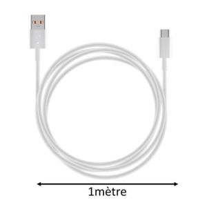 Câble USB-C 1m USB 3.1 SuperSpeed Charge Rapide Et Transfert Données - Blanc