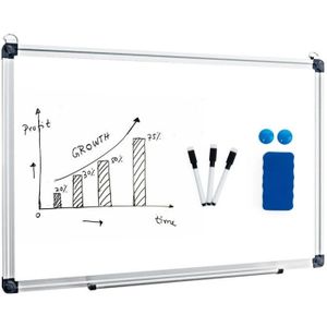 Bi-Office Budget - Tableau Blanc, 60 x 40 cm, avec 1 Marqueur, Tableau à  Mémo avec Cadre en Bois et Surface Non-Magnétique : : Fournitures  de bureau