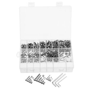 Akozon Boulons et /écrous 180pcs M3 vis /à t/ête plate /à six pans creux hexagonaux et kit dassortiment de rondelles M3//M4