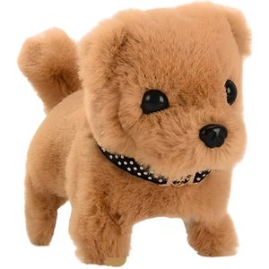 Poupée de chien en peluche électrique hochant la tête Aboyant queue  remuante Convient aux bébés enfants