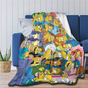 COUVERTURE - PLAID Couverture pour enfant The Simpsons 100x150cm - The Simpsons - Multicolore - Chambre - Lavable en machine