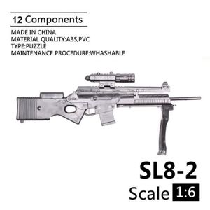 KIT MODELAGE couleur SL8 1-6 échelle 1-6 E Mini Jouets HK416 MG62 AK74 MSR SL8 Mitraillette D'arme En Plastique Pistolet D
