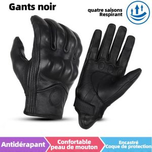 GANTS - SOUS-GANTS Noir Gants de moto en cuir